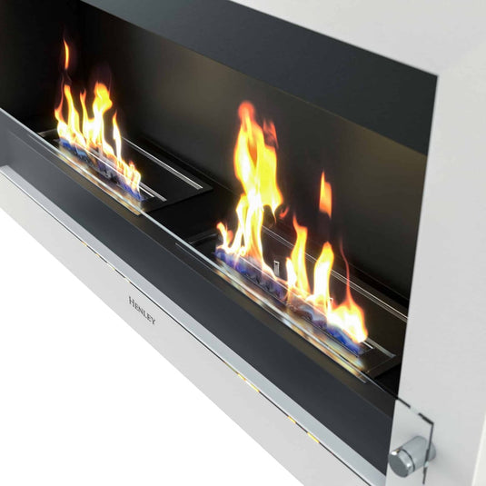Henley Oslo Wall Mounted Bioethanol Stove flame close up