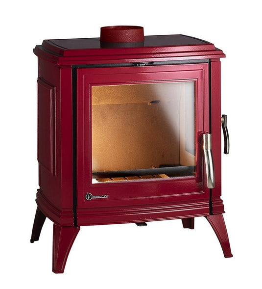 Invicta Sedan M Red Enamel 10kW Wood Burning Ecodesign Stove