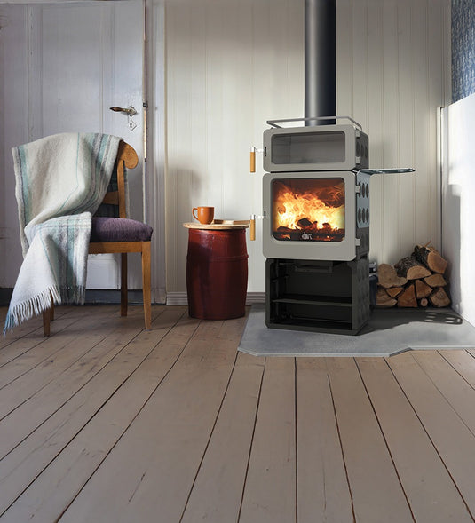 Ekol Baked Pumpkin Stack Multifuel Wood Burning Ecodesign Stove lifestyle image