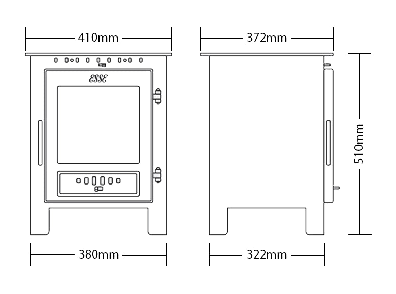 Load image into Gallery viewer, Esse One Wood Burning Ecodesign Stove dimensions