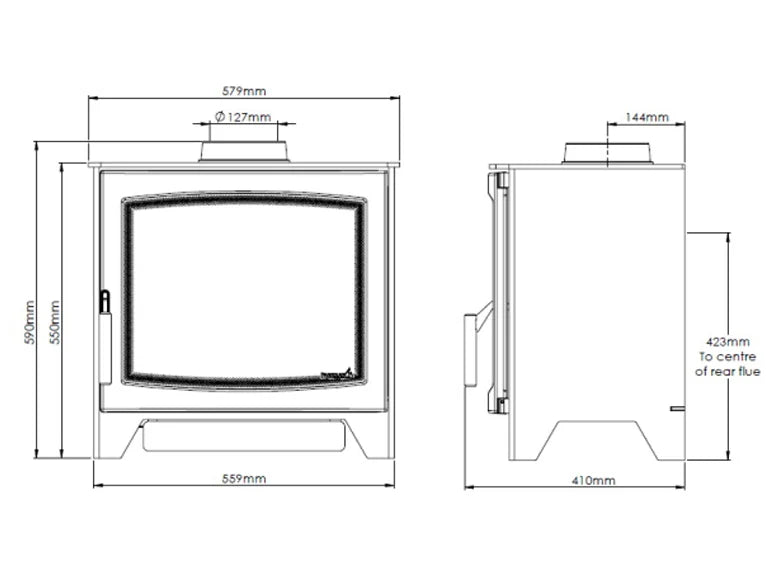 Load image into Gallery viewer, Parkray Aspect 7 Gas Stove dimensions
