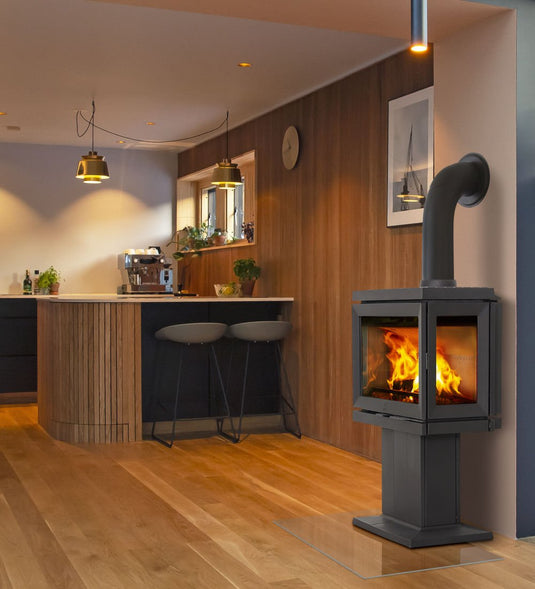 Jotul F 620 P Wood Burning Ecodesign Stove in kitchen