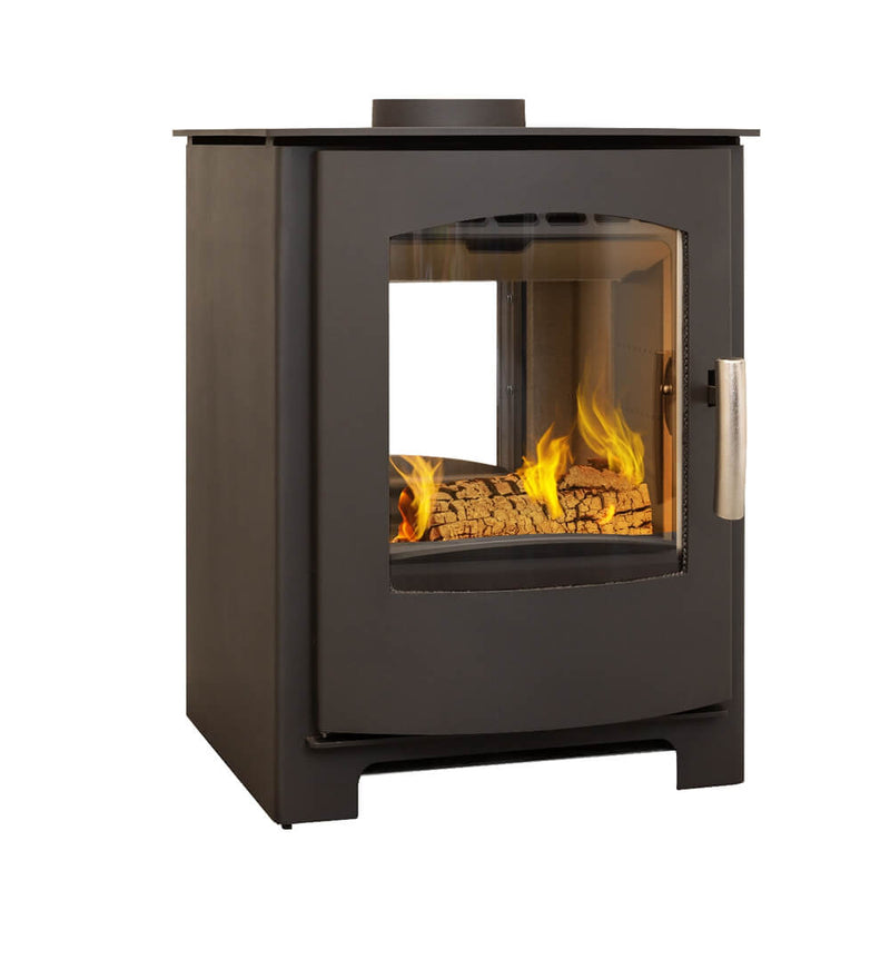Load image into Gallery viewer, Mendip Churchill 8 Double Sided Wood Burning Ecodesign Stove side view