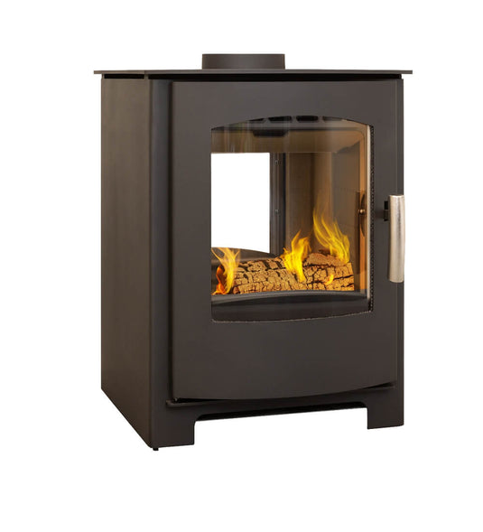 Mendip Churchill 8 Double Sided Wood Burning Ecodesign Stove side view