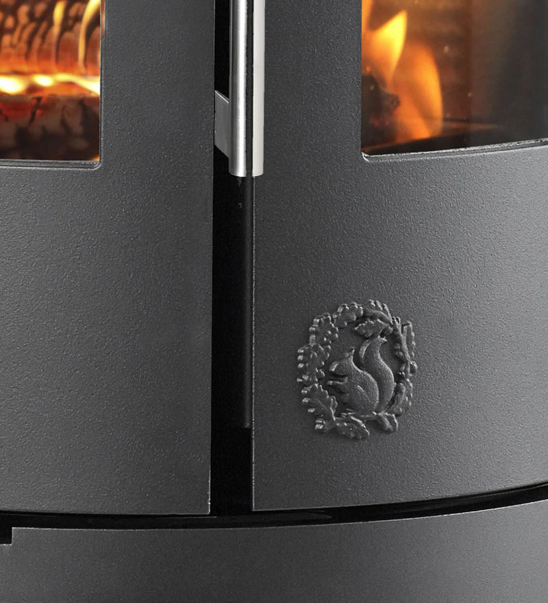 Load image into Gallery viewer, Morso 7440 Wood Burning Ecodesign Stove close up of logo