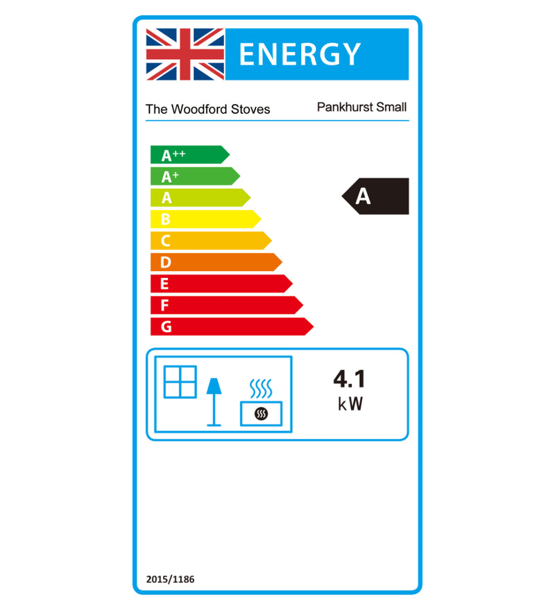 Load image into Gallery viewer, Woodford Pankhurst S Wood Burning Stove energy rating
