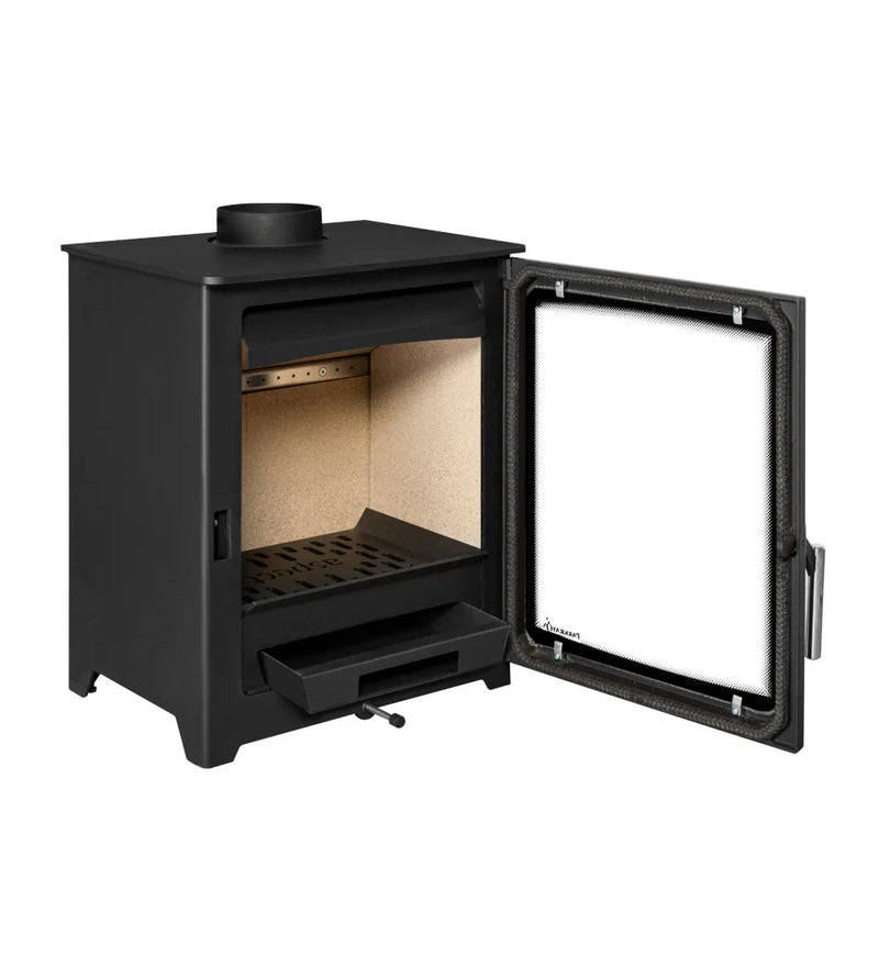 Load image into Gallery viewer, Parkray Aspect 5 Wood & Multifuel Ecodesign Stove door open