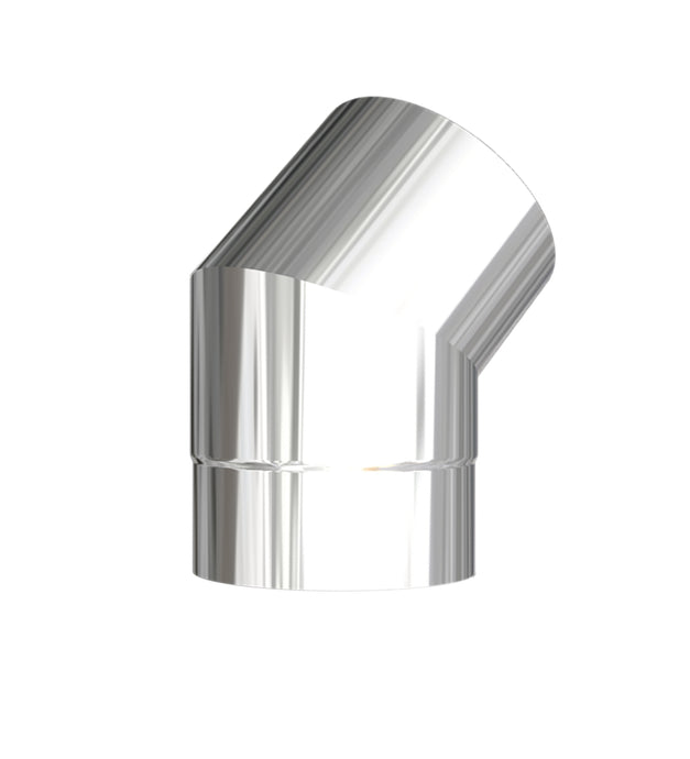 125mm Diameter - Stove Pipe 45 Degree Bend - Stainless Steel