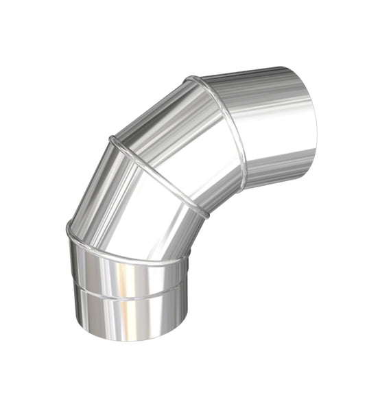 125mm Diameter - Stove Pipe 90 Degree Bend - Stainless Steel