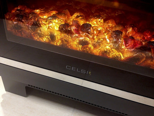 Celsi Electristove XD Glass 1 Electric Stove log bed