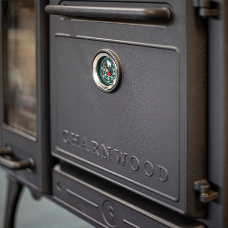 Load image into Gallery viewer, Charnwood Haven Wood Burning Ecodesign Range Cooker side view
