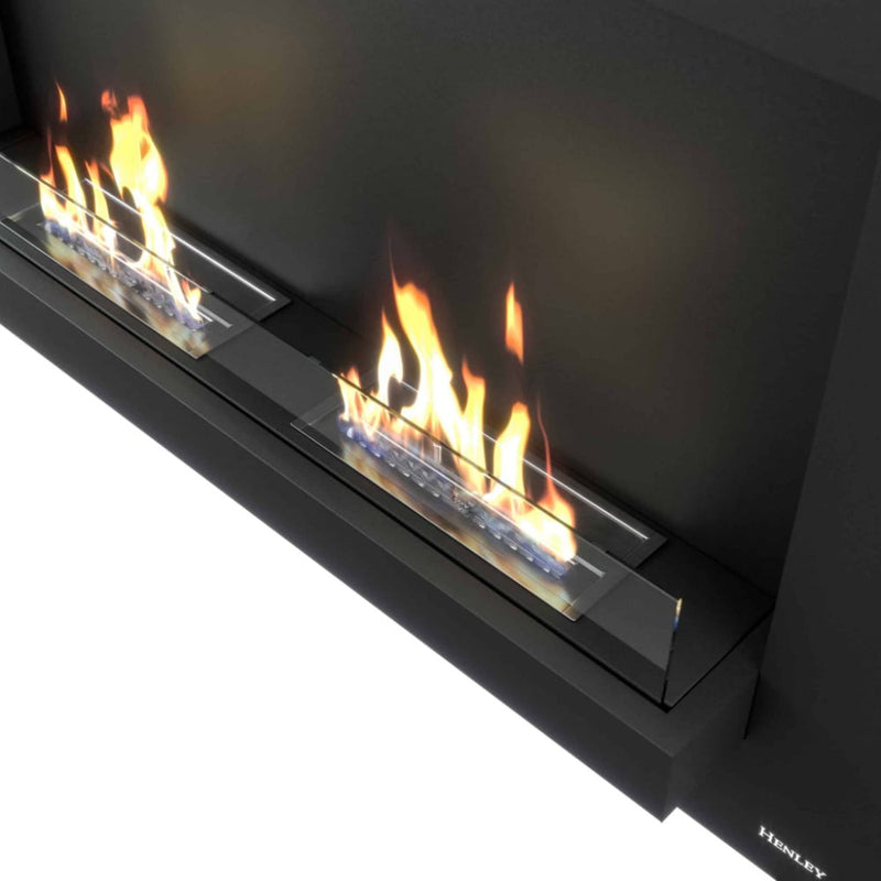 Load image into Gallery viewer, Henley London Wall Mounted Bioethanol Stove side view flame close up
