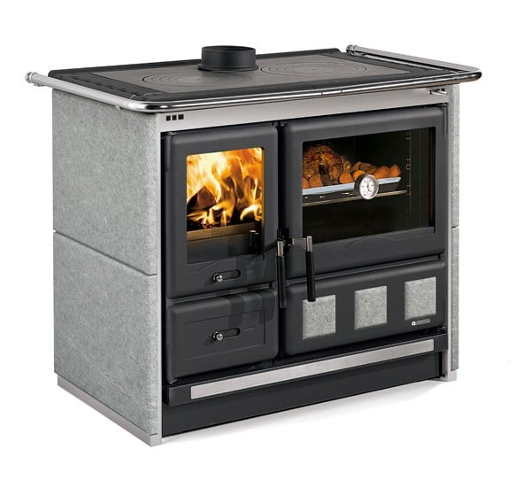 Load image into Gallery viewer, La Nordica Rosa XXL Petra Wood Burning Range Cooker side view
