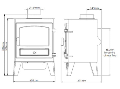 Stockport 4 Gas Stove dimensions chart