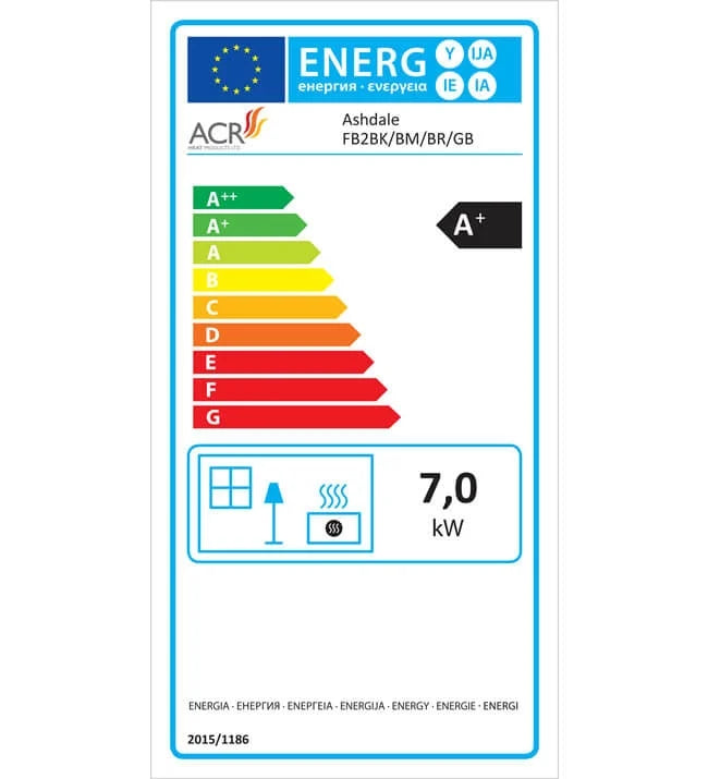 ACR Ashdale Wood Burning / Multifuel Ecodesign Stove energy rating