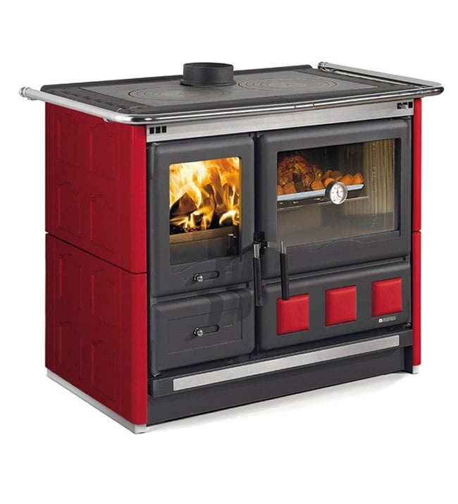 Load image into Gallery viewer, La Nordica Rosa XXL Majolica Wood Burning Range Cooker in rosa red
