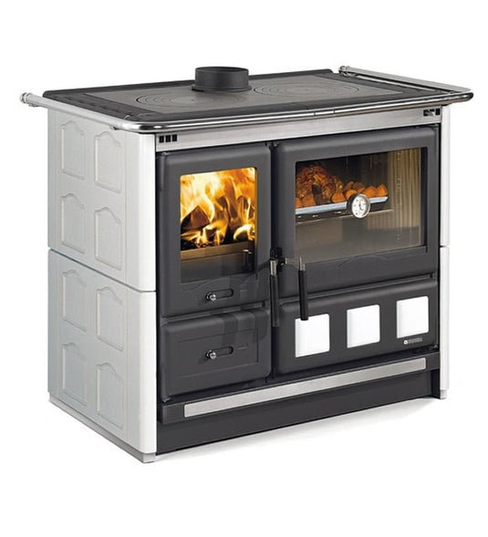 La Nordica Rosa XXL Majolica Wood Burning Range Cooker in white