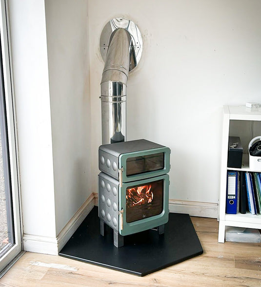 Ekol Baked Pumpkin Pie Multifuel Ecodesign Stove in green
