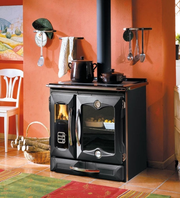 La Nordica Suprema Wood Burning Range Cooker black