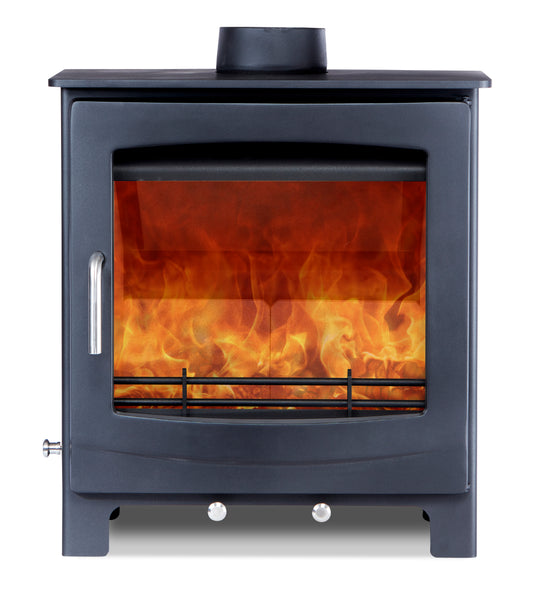 Woodford Turing 5XL Widescreen Multifuel Wood Burning Stove front view